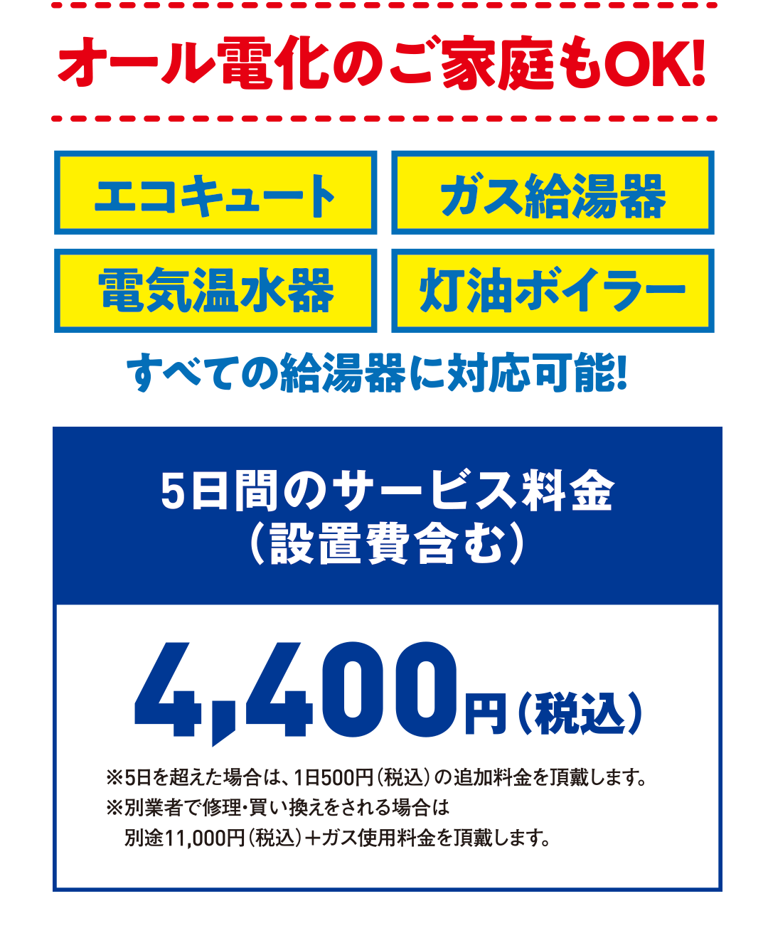 おオール電化のご家庭もOK！