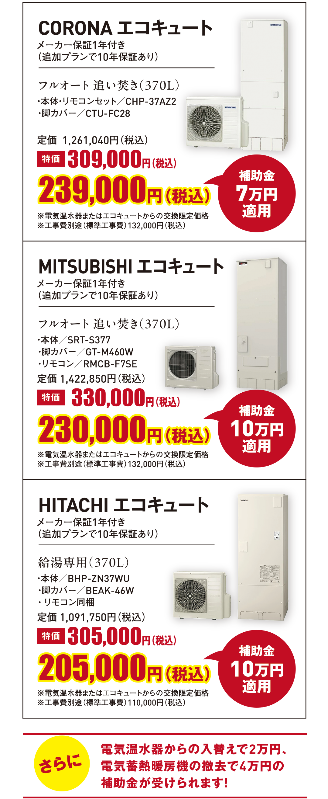 エコキュートの種類